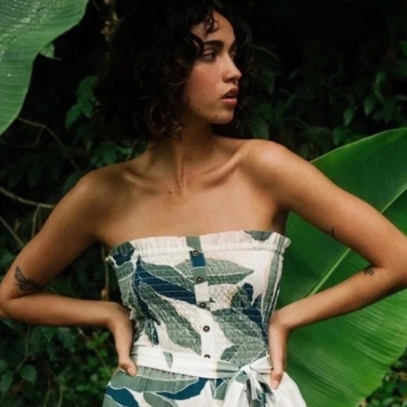 Billabong Forward Feelings Tropical Print Sleeveless Jumpsuit - Size Large - Picture 3 of 12